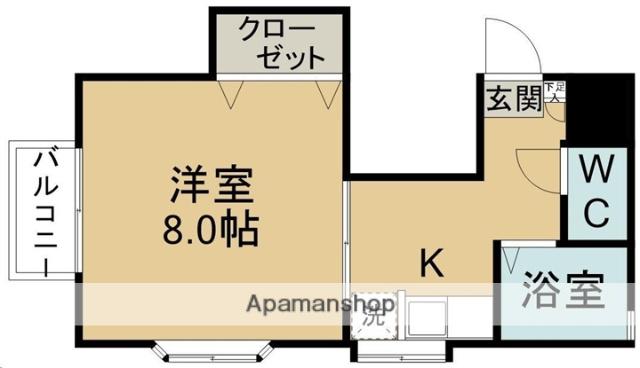 ハイツシマヌキ(1K/2階)の間取り写真