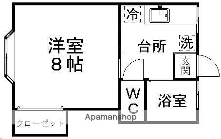 天神沢コーポ(1K/1階)の間取り写真