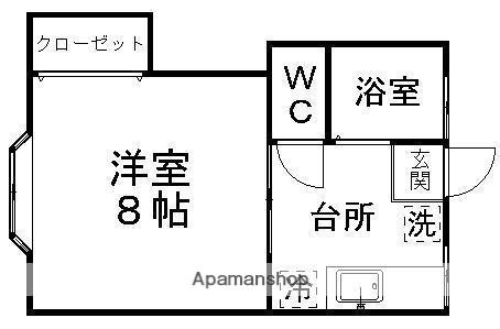 天神沢コーポ(1K/2階)の間取り写真