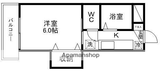 コーポ山本(1K/1階)の間取り写真