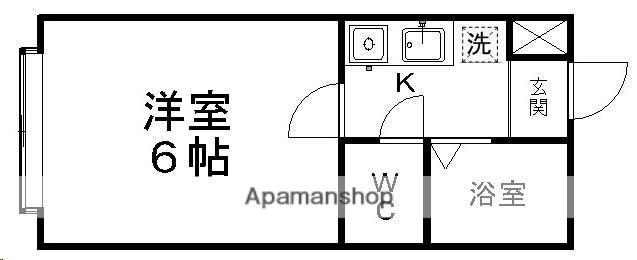ベルシティ萩野町(1K/1階)の間取り写真
