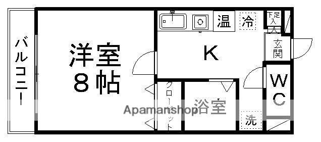 セクターズ荒巻 2号棟(1K/2階)の間取り写真