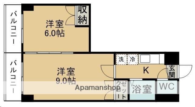 アタゴドミトリーきふね(2K/3階)の間取り写真