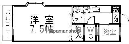 ティエラユニバーシティサクラ(1K/1階)の間取り写真