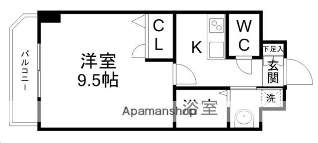 プログレス八乙女(1K/2階)の間取り写真