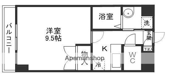 プログレス八乙女(1K/2階)の間取り写真