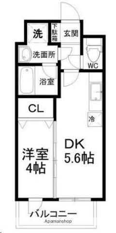 エルスタンザ子平町(1DK/5階)の間取り写真