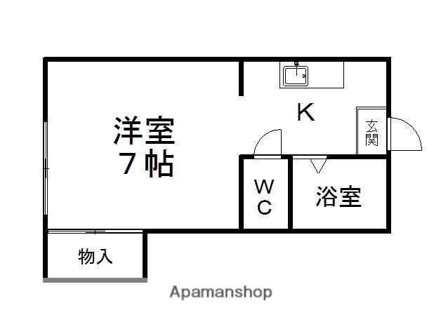 ホワイトキャッスル14番館(1K/2階)の間取り写真
