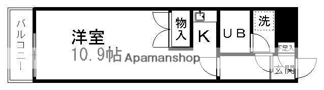 エスパシオ大町(ワンルーム/6階)の間取り写真