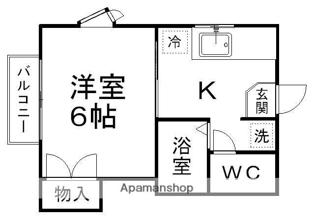 アリス桜ケ丘第1(1K/1階)の間取り写真