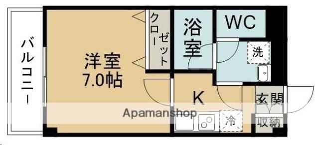エルメリン(1K/1階)の間取り写真
