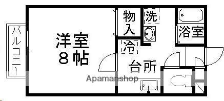 フローラル松森A棟(1K/2階)の間取り写真