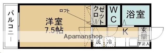 サンスイート八乙女(1K/1階)の間取り写真