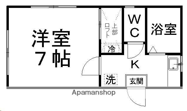 ベルディ桜ケ丘(1K/1階)の間取り写真