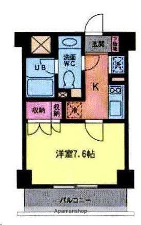 フレール仙台泉中央(1K/3階)の間取り写真