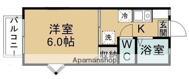 チェリーヒルズ(1K/2階)の間取り写真