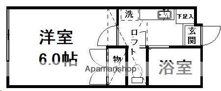 黒松ヒルズ(1K/1階)の間取り写真