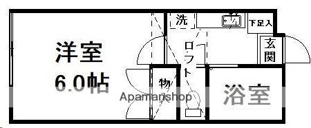 黒松ヒルズ(1K/2階)の間取り写真