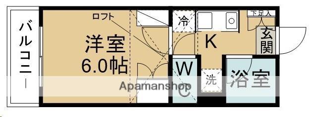 ベルトピア仙台8(1K/2階)の間取り写真