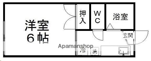 ベルツリー桜ケ丘(1K/2階)の間取り写真