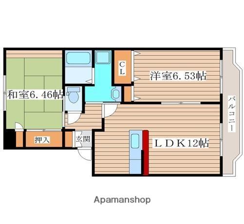 レジュウィールE(2LDK/2階)の間取り写真
