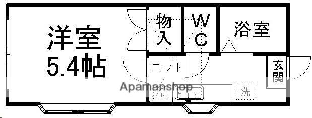ホワイトキャッスル旭ケ丘(1K/2階)の間取り写真