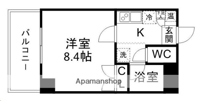 IN-TOWNER二日町(1K/5階)の間取り写真