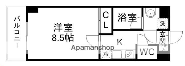 ライフシティ(1K/2階)の間取り写真