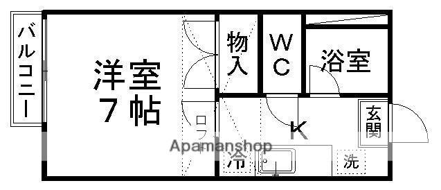 ドミール黒松駅前(1K/2階)の間取り写真