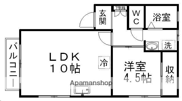 ハイツ桜(1LDK/2階)の間取り写真