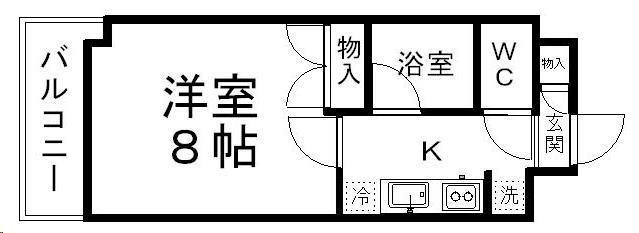 コージーコートひだまり館(1K/1階)の間取り写真