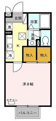 フォンテーヌ・中山(1K/1階)の間取り写真