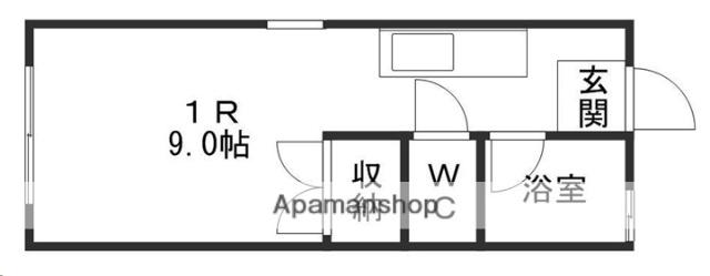 コーポしらはた(ワンルーム/2階)の間取り写真