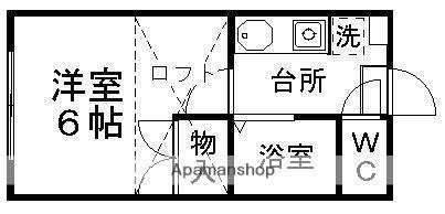 パレス桜ケ丘(1K/1階)の間取り写真