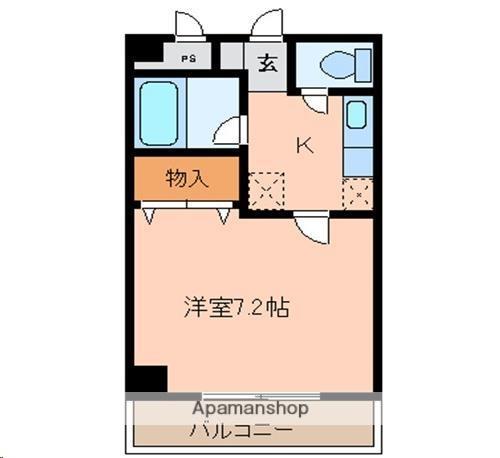 ガーデンプレイスT&T(1K/5階)の間取り写真