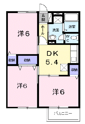 セブンピーク吉岡(3DK/2階)の間取り写真