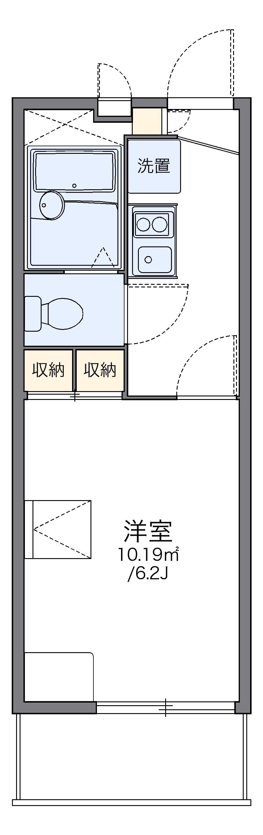 レオパレスリトルフラワーB(1K/2階)の間取り写真