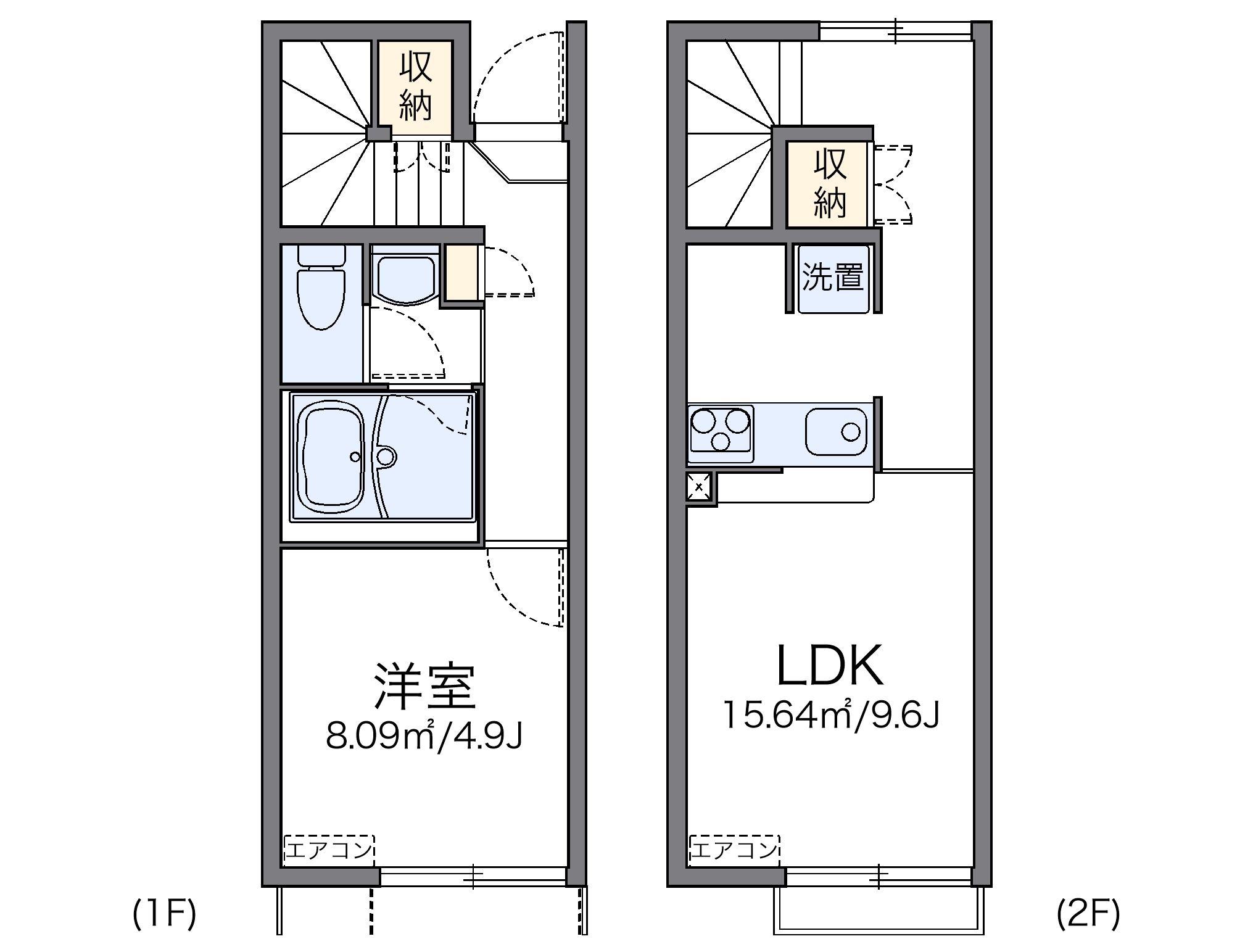 レオネクストABE(1LDK/1階)の間取り写真