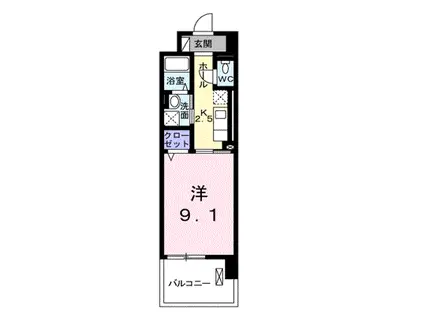レジデンス仙台泉(1K/1階)の間取り写真