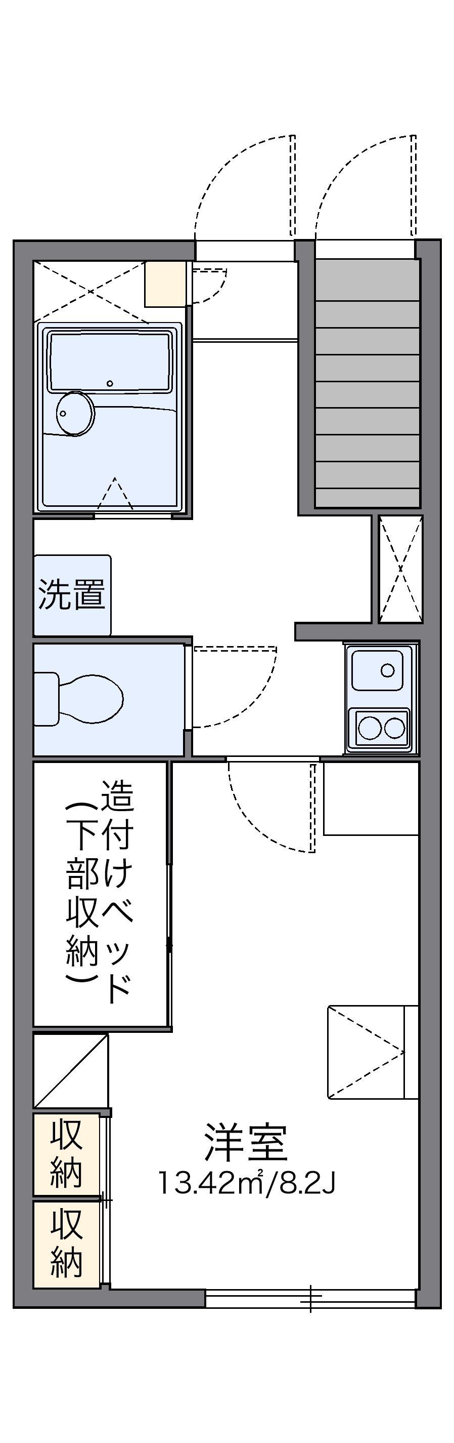 レオパレス安田1(1K/1階)の間取り写真