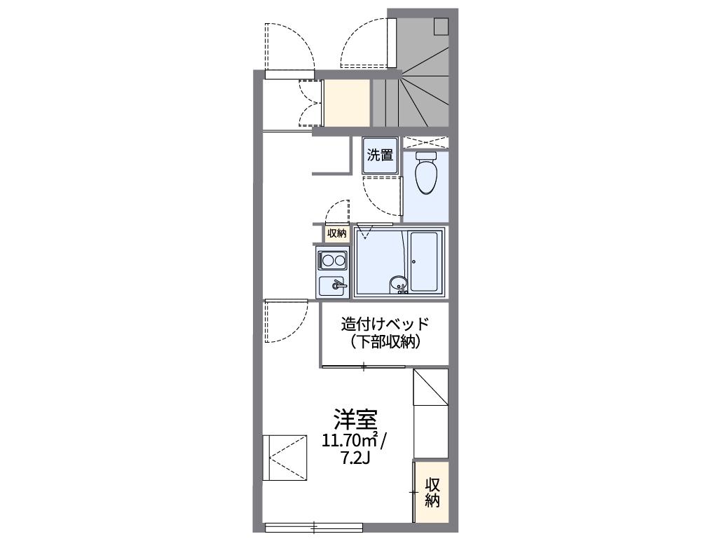 レオパレス沢田南(1K/1階)の間取り写真