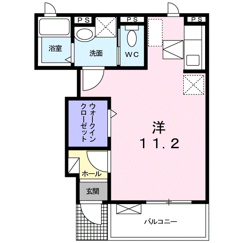 エレガン HIRO(ワンルーム/1階)の間取り写真