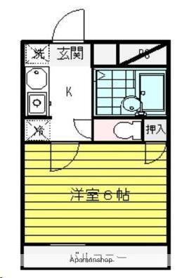 アルページュ若林(1K/2階)の間取り写真