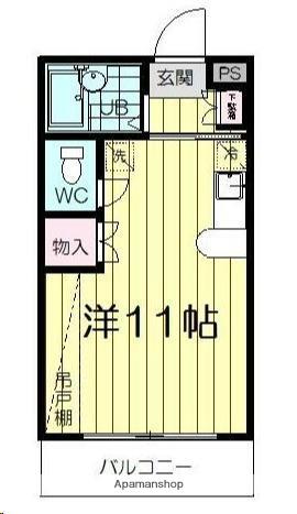 ロイヤルハイツ東八(ワンルーム/3階)の間取り写真