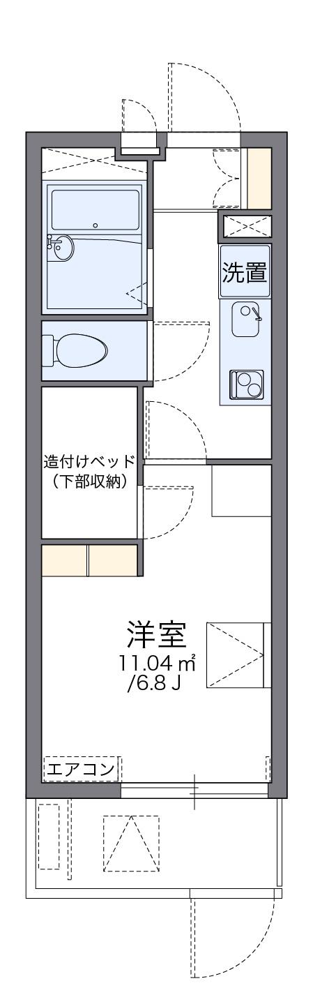 レオパレスパークフロントMK(1K/1階)の間取り写真