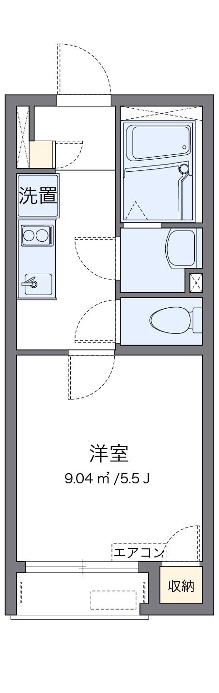レオネクストヴァンベール旭ケ丘(1K/1階)の間取り写真