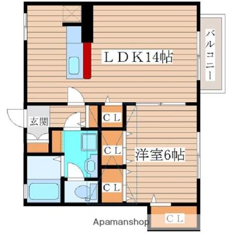 ナチュール弐番館(1LDK/2階)の間取り写真