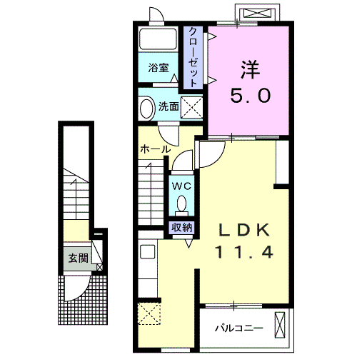 I・SANCTUARY Ⅲ(1LDK/2階)の間取り写真