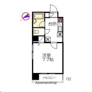 カーサ・デ・セントロ(1K/4階)の間取り写真