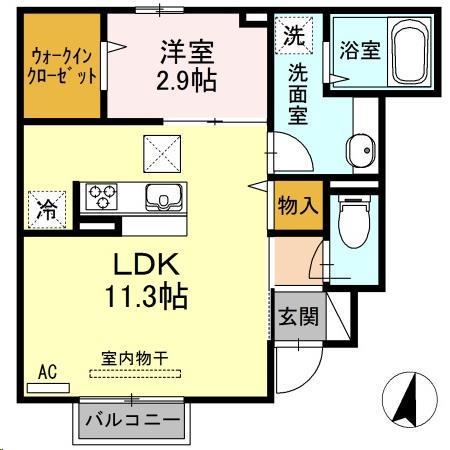 GRANM(1LDK/1階)の間取り写真